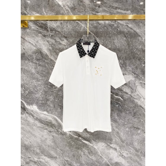 Louis Vuitton Slim Fit M-XXXL 2026 Spring/Summer Newest Jacquard Neckline PLO Short Sleeve